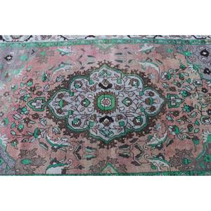 Turkish Area Rug 4.9x7.5 ft, <b>Brown</b> Green Animal Print Rug <b>Wool</b> - Product Image 5