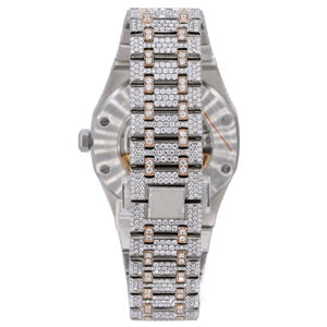 Montre en quartz moissanite tendance avec bracelet en acier inoxydable, cadran en verre - Montre de luxe en édition limitée - Product Image 3