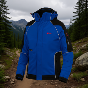 WALTER Royal/<b>Black</b> Size L Softshell Jacket for Hiking Dry <b>Sack</b> Gear - Product Image 3