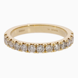 Women's 14K Gold 0.69CTW Diamond Eternity Band Classic Prong Setting Rhodium Plated Wedding Engagement Rings Natural Diamonds - Product Image 1