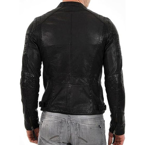 Chaqueta de cuero genuino de invierno para hombre, lona transpirable, diseño sólido, calle alta, ajuste holgado, cierre de cremallera, logotipo frontal diferente - Product Image 4
