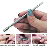 Pousse-cuticules professionnel finition miroir double extrémité en acier inoxydable allemand pour pédicure et élimination des callosités