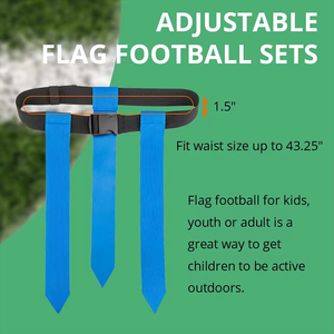 เข็มขัดธงรักบี้แบบมีตัวล็อค, ชุดเข็มขัดธงฟุตบอลสำหรับการแข่งขันอเมริกันฟุตบอล การฝึกซ้อม และการแข่งขันฟุตบอลแบบกำหนดเอง - Product Image 4