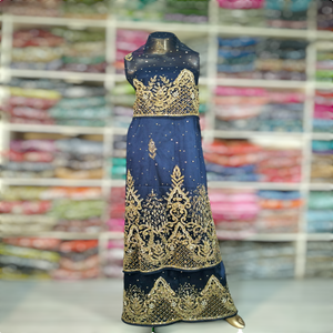 Timeless Elegance Luxury Trendy Nigerian George Wrapper Floral Leafy Handmade Design <b>100</b>% <b>Polyester</b> 120 GSM Wedding Girls - Product Image 1