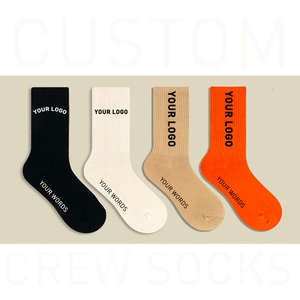 High Quality Custom Logo Solid <b>Socks</b> Custom Colorful Men 100%Cotton Crew <b>Socks</b> - Product Image 1