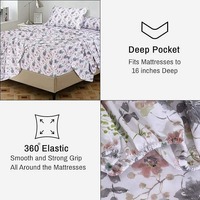 Ensemble de draps de lit Queen de luxe de haute qualité 100% coton, motif rayé, moderne, pour la maison et l'hôtel, confortable, doux, 4 pièces, 300TC, personnalisé