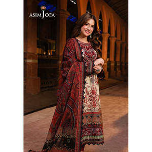 Conjunto de Ropa Tradicional Pakistaní e India para Mujer ASIM JOFA-3PC, Camisa Maxi con Estampado Digital para Uso Diario con Chal Dupatta - Product Image 2