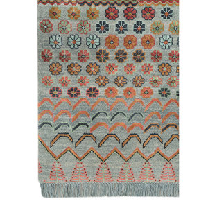 Tapis Manchaha bleu noué à la main en laine et soie de bambou, géométrique abstrait, pour la maison et le couloir, épaisseur 10 mm - Les-2661 Jaipur Rugs US - Product Image 4