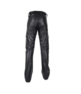 Nouveau pantalon en cuir professionnel de course de moto. Nouvelle arrivée automne à la mode couleur unie pantalon décontracté taille haute - Product Image 3