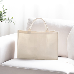 Sac fourre-tout en toile avec logo personnalisé de haute qualité de forme carrée avec motif rayé écologique imperméable pour les achats de plage en gros - Product Image 2