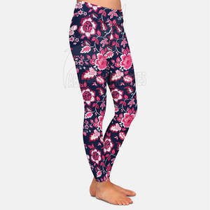 Mallas deportivas medias altas para mujer, venta al por mayor personalizada, entrenamiento de Yoga, equipo de gimnasio, invierno, sin costuras, apretado, sublimación de realce, informal - Product Image 2