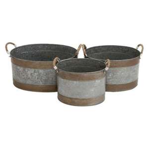 Nouvel ensemble de jardinières galvanisées de qualité supérieure faites à la main et différentes tailles et formes personnalisées pour le patio et le jardin - Product Image 1