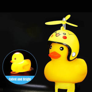 Campana de <span class=keywords><strong>bicicleta</strong></span> con patito amarillo de pie, accesorios de bocina de libélula de bambú, <span class=keywords><strong>casco</strong></span> de seguridad, novedad - Product Image 5