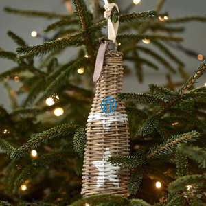 Bouteille de rotin rustique ornement de noël décor à la maison rotin Champagne décorations de noël luxe temps de vacances de noël - Product Image 3