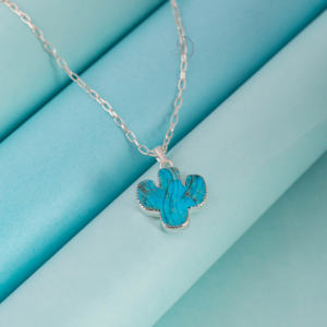 Awesome Latest Unique Design Arizona Turquoise Cactus Carving 925 Sterling Silver Natural Gemstone <b>Pendant</b> Fine Jewelry - Product Image 5