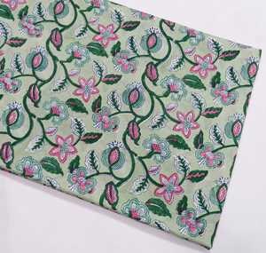 Hand Block Printed 100%Cotton Fabric Handcrafted Jaipur Heritage Traditional Eco Friendly Breathable Block Print Cotton Fabric - Product Image 4