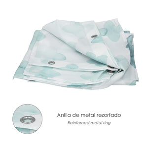 Tenda da doccia geometrica blu 180x200 cm. Impermeabile - Product Image 4