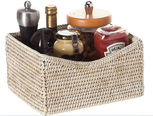 Panier de rangement multifonctionnel en rotin blanc et noir naturel fait à la main par Sisu Handicraft, écologique et sans danger pour les aliments - Product Image 4