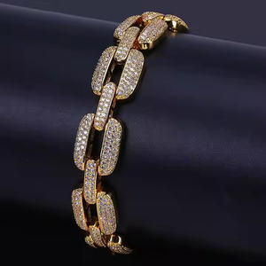 Bracelet de tennis unisexe élégant en zirconium cubique AAA Hip Hop glacé or CZ cadeaux pour mariage et anniversaire - Product Image 4