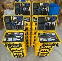Kit de herramientas básicas de fibra óptica para instalación FTTH, pelador de tres orificios, herramienta básica de fibra óptica, 28 herramientas en 1