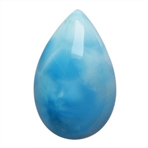 Cabujón Larimar del Mar Caribe de alta calidad, colgante de pectolita azul de 3-21 MM, joyería de piedras preciosas de República Dominicana, fabricación en forma de pera - Product Image 1