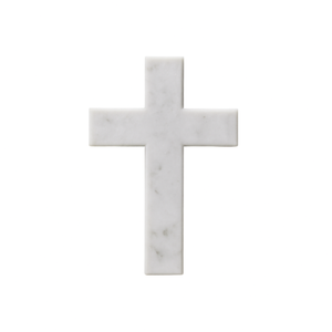 Croix en marbre blanc artisanale avec la silhouette de Jésus pour la décoration de la maison religieuse et chrétienne Croix en marbre de qualité supérieure avec Jésus - Product Image 2