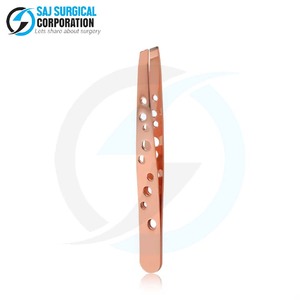 Disponible en acier inoxydable recyclable de pinces à sourcils de couleur rose avec l'emballage biodégradable ISO de beauté durable approuvé - Product Image 1