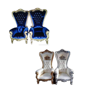 Vente en gros Chaises royales pour trône de mariage Chaises de mariage de haute qualité à dossier haut Chaise de mariage du roi Direct d'usine Prix bon marché - Product Image 4