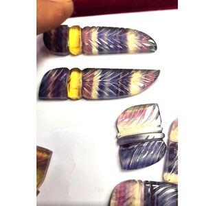 33 paires ou 3 pièces ensemble Fluorite naturelle 12-45mm sculpture poire Rectangle pierre 2350 Cts Lot Iroc ventes qualité fantaisie pierre précieuse en vrac - Product Image 6