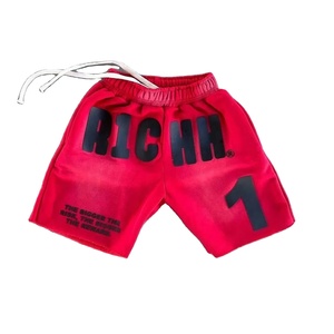 Pantalones Cortos de Hombre Personalizados, Estilo Urbano, Cintura Elástica, Tejido de Punto, 100% Algodón, Lavado Ácido, 220 GSM - Product Image 1