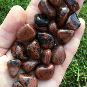 ขายส่งคริสตัลวิเศษ หินมะฮอกกานีออบซิเดียนธรรมชาติ หินขัดเงาทรงรี สีน้ำตาลดำ เป็นมิตรกับสิ่งแวดล้อม - Product Image 3