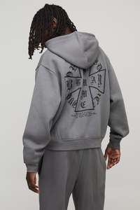 Conjunto de 2 Piezas de Chándal con Cremallera y Logotipo Personalizado, Estilo Vintage, para Invierno, 220 g, 100% Algodón, Sudadera con Capucha de Peso Medio y Pantalones Deportivos - Product Image 2