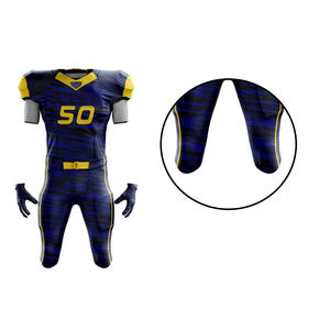 Uniformes de fútbol americano de la mejor calidad, diseños personalizados, impresión sublimada, secado rápido, transpirable, conjuntos de camisetas de manga corta - Product Image 2