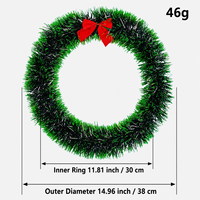 Couronne de Noël en gros, nouvelle collection, avec guirlande blanche et verte et structure en fil métallique - Décoration à suspendre pour portes et fenêtres, idéale pour jardins et devantures de magasins