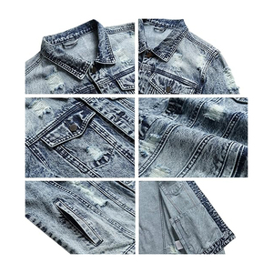 Logo personnalisé Veste en jean légère pour hommes, confortable et haute performance recouverte de boutons - Product Image 5