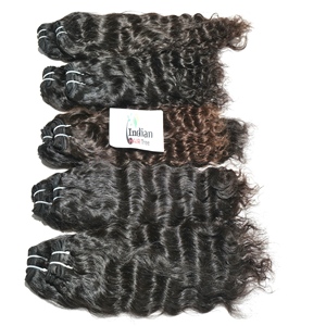 Extensiones de Cabello Humano Indio Virgen Ondulado con Doble Trama, Precio Mayorista Barato, Cutícula Alineada, Tejido Natural, Por Exportación - Product Image 2