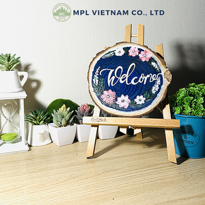 Arte de Pared Pintado a Mano en Madera de Pino y Acrílico, Forma Redonda, Tamaño Personalizado, Color Personalizado, Multifuncional, Decoración para Hogar, Hotel, Cafetería - Product Image 4