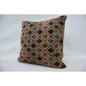 28x28 pulgadas Beige bohemio Kilim Patchwork almohada patrón Vintage lana tejida a mano técnica - Product Image 3