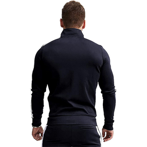 Survêtements Streetwear pour hommes de haute qualité nouveau style ensembles de fermeture à glissière lourde avec bord de ligne blanche respirant pour la saison d'automne - Product Image 4
