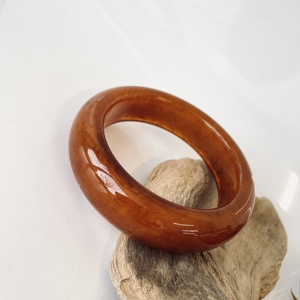 Bracelet rigide en ambre brun, bracelet en ambre de la Baltique - Product Image 3