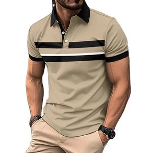 Summer New Men's Solid Eco-Friendly Breathable Short Sleeve for <b>Shirt</b> High Street Style 100% Polyester <b>Office</b> Lapel <b>T</b>-<b>Shirt</b> - Product Image 5