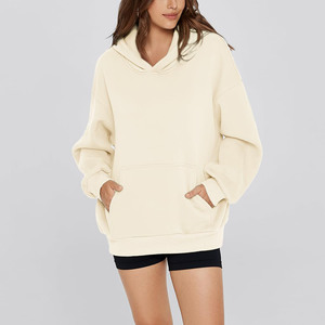 Sudaderas con capucha de mujer con hombros caídos y ajuste holgado de diseño personalizado, ropa de calle de punto, sudaderas con capucha de gran tamaño con estampado personalizado para mujer y sudadera - Product Image 5