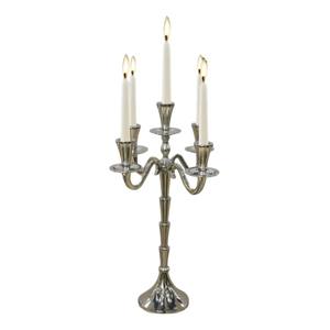 Bougeoir à 5 bras en aluminium de qualité supérieure, finition nickelée, décoration moderne en métal pour table, événements, maison, fête - Product Image 1