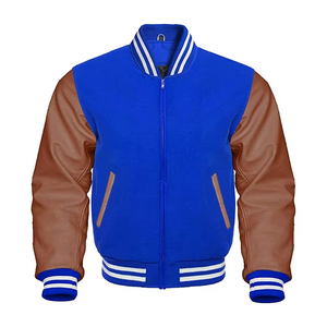 Chaquetas Varsity de Lana Personalizadas con Bordado Chenille, Estilo Urbano, Estilo Béisbol, con Parches, Nuevo Modelo, Mangas de Cuero Vintage - Product Image 1