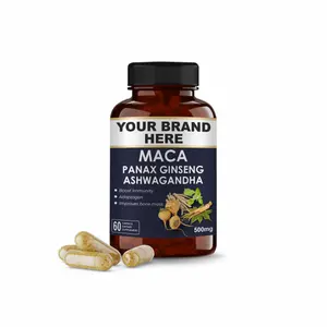 Maca, Panax Ginseng & Ashwagandha Capsules | Improves Energy And Stamina | Good For Men And Women | Vegetarian Capsules