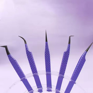 Pinzas de pestañas de volumen de acero inoxidable con logotipo personalizado Pinzas de pestañas de acero inoxidable personalizadas de calidad superior - Product Image 6