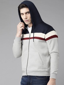 Sweat à capuche uni de couleur claire sur mesure pour homme, super doux, 100% polyester, fermeture éclair, respirant, séchage rapide, dernier design uni teint - Product Image 2