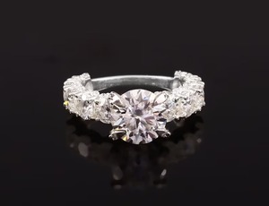 Anneau Moissanite rond réglage broche Moissanite bijoux faits à la main personnalisé coupe ronde belle bague cadeau d'anniversaire pour l'amour - Product Image 5