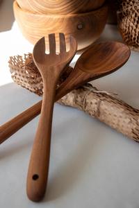Cuillère en bois de teck écologique de style moderne pour soupe et bouillie, fabrication directe avec polissage miroir, ustensiles de cuisine - Product Image 2
