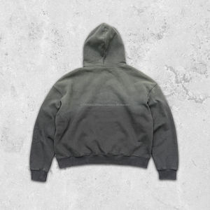 Sweat-shirt à capuche surdimensionné et court en coton de luxe, délavé et bicolore, avec impression personnalisée en relief, 500 g/m² - Product Image 4